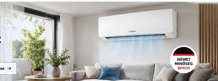 Bosch klíma egy modern, világos nappaliban